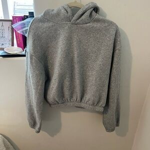 Zara Heather Gray Crop Hoodie